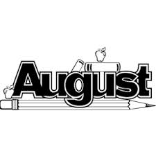 August banner with pencils