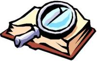 magnifying glass and book