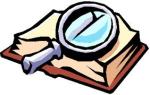 magnifying glass and book
