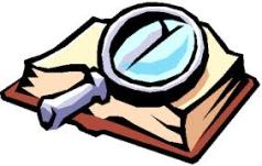 magnifying glass and book